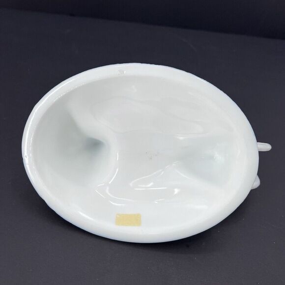 Antique Milk Glass Large Nesting Chicken Hen on Basket Covered Dish - Picture 11 of 13